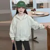Sudadera con capucha básica de color liso para uso diario escolar, infantil, compuesta, forro polar de 180 g, corte holgado