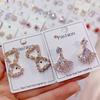 Cientos de Enchapado en Oro Real Zirconia Micro-pavimentada de Alta Calidad Piña Corazón Lazo Conejo Aretes Clásicos