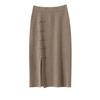 Falda Pequeña de Cachemira para Mujer 2024 Otoño e Invierno Nueva para Mujer de Cintura Alta Color Sólido Abertura Hebilla Ropa de Punto Base