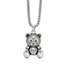 Novo Colar de Urso Pingente de Coelho Hip Hop Masculino Tendência Celebridade da Internet Cool Moda Corrente de Aço Titânio Corrente para Suéter Acessórios