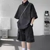 Conjunto de ropa de trabajo estilo americano para hombre, atuendo casual holgado de verano, un conjunto completo de manga corta, nueva marca deportiva de moda 2026 pantalones cortos