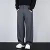 Pantalones de pierna ancha adelgazantes, adecuados para el trabajo y uso casual, diseño de pierna recta, nueva colección de otoño, elegantes y de corte holgado, pantalones de pierna ancha para hombre resistentes a las arrugas