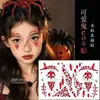 Pegatinas Faciales de Halloween, Pegatinas de Tatuaje para Niños, Maquillaje de Dibujos Animados para Niños, Cicatrices Falsas, Accesorios de Maquillaje de Broma, Pegatinas