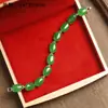 Pulsera de Jade Malayo al por Mayor, Pulsera con Incrustaciones de Jade Malayo Verde Esmeralda, Pulsera de Jade de Moda para Mujer