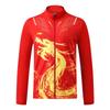 Traje de badminton Outono e Inverno conjunto masculino e feminino calça de manga longa traje de dragão jaqueta com zíper uniforme de equipe esportiva de competição 3681