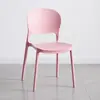 Cadeira de Jantar Moderna Simples com Encosto Plástico Cadeira de Restaurante Conferência Cadeira com Encosto Redondo Empilhável Cadeira Multicolorida