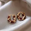 Pendientes de Aguja de Plata Estilo Retro de Hong Kong de Alta Gama Color Maillard Pendientes de Mujer para el Trabajo Estilo Artístico Elegantes de Lujo Ligero