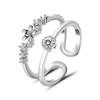 Venta caliente transfronteriza anillo abierto oro rosa para mujer estilo ins diseño creativo europeo y americano anillo geométrico para dedo índice con incrustaciones de diamantes al por mayor
