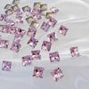 Celebridade da Internet Ponto Rosa Base Especial Formato Diamante Arte de Unhas Diamante Gelo Transparente Cubo de Açúcar Rosa Coração Torto Quadrado Gordo Acessórios de Arte de Unhas de Vidro Cristal