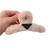 Clipes de Pelúcia com Logo Triângulo de Alta Qualidade para Penteados Altos na Parte de Trás do Cabelo, Presilha Tubarão, Acessórios de Cabelo para Meninas com Temperamento, Grampos Peludos