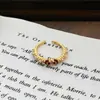 Anillo Abierto Vintage Elegante de Circonita de Alta Gama en Nicho con Estilo Cortesano, Adecuado para Fiestas Nocturnas, Lujo Ligero, Anillo Versátil
