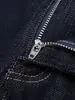 Nuevos Jeans de Hombre Gruesos para Otoño e Invierno, Fibra de Poliéster Azul Oscuro, Algodón Elástico, Pierna Recta, Corte Holgado, Forro Polar Delgado, Cálidos