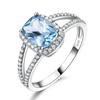 Anel de Prata Esterlina S925 Mais Vendido na Europa e América para Mulheres, Anel Retangular de Jade Verde Nano, Atacado de Fabricante de Joias