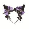 Diadema Coolomi con lazo oscuro para Halloween, tocado de calabaza oscura con murciélago, accesorios para el cabello para niños, lindo tocado