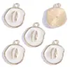 Aleación de Goteo de Aceite Animal Marino Blanco Concha de Caracol Colgante Llavero DIY Pulsera Pendiente Encanto W632