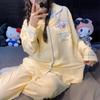 Pijama de Cuadros Crema Blanco para Perro para Mujer Primavera y Otoño Pantalones de Manga Larga Ropa de Casa Linda para Niña Traje de Moda Venta al por Mayor