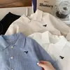Camisa de otoño para niño 2026 nuevo estilo camisa de algodón puro para primavera y otoño niños 2-3 años top de otoño moderno para niño