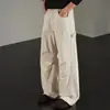 Pantalones de trabajo de leñador azul francés para hombre, estilo de la alta calle americana, pantalones casuales de retazos, diseño holgado, pantalones de pierna ancha, al por mayor
