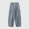 Jeans de Bolsillo de Parche Tridimensional de Nueva Colección Primavera y Otoño 2024 Marca Nacional de Moda Hip-hop Pareja Lavados Sueltos de Pierna Ancha para Hombres y Mujeres