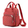 2025 Mochila Nueva Mochila de Nailon Bandolera Europea y Americana Bolso de Mujer Hilo de Bordado Acolchado Mochila Escolar para Estudiante Mujer Bolso Cuadrado Pequeño