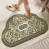 Tapete de Chão para Banheiro Estilo Francês, Antiderrapante, Absorvente de Água, Secagem Rápida, Tapete para Pés, Tapete de Porta para Banheiro Doméstico, Fácil de Manter, Resistente a Manchas, Tapete de Chão de Terra de Diatomáceas