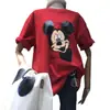 Nueva Camiseta 2021 para Mujer Verano Mujer Coreana Talla Grande Longitud Media Dibujos Animados Manga Corta Camiseta Suelta Pequeña para Mujer