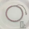 Pulseira Tennis Toda em Aço Inoxidável, Pulseira Redonda Colorida de Zircônia Fashion, Corrente Tennis Deslumbrante e Requintada, Acessório de Mão Versátil