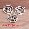 2 colores 23 * 26 mm vintage DIY aleación joyería accesorios hueco redondo colgante figura geométrica