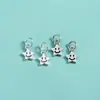 Pingente Estrela de Cinco Pontas em Prata de Lei S925 Pulseira de Cristal Estilo Coreano Pingente Estrela Rosto Sorridente Corda Trançada Feita à Mão DIY Pingente de Prata
