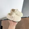 Zapatos de lana Birkenstock para niños, zapatos peludos para niñas, zapatos cálidos de algodón, zapatos slip-on forrados de felpa de estilo coreano para invierno