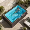 Piscina integrada de acrílico para patio de villa exterior, piscina de masaje de temperatura constante sobre el suelo, hecha a medida por el fabricante