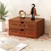 Caja de Madera Maciza Elevada Tipo Cajón para Suministros de Oficina Retro de Escritorio Estante de Almacenamiento Multicapa