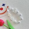TikTok Explosões Galvanoplastia Cor Doodle Flor Celular Corrente Pendurada DIY Arco Chaveiro Pingente Namorada Presente