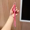 Chaveiro com fivela em formato de D de corda trançada colorida, pingente para bolsa, pingente para celular da série Miu em corda de nylon trançada.