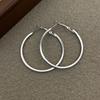 Aretes de Aro Cuadrado Liso de Aguja de Plata Simple Estilo Ins de Moda Coreana, Aretes de Lujo Ligero para Mujer, Aretes de Lujo Ligero de Alta Gama