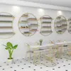 Estante para Manicura Colgante de Pared Celebridad de Internet Estante para Esmalte de Uñas y Pegamento Redondo Simple Estante de Almacenamiento en Pared Estante de Exhibición para Salón de Uñas