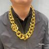 Colar Exagerado Hip-Hop Ccb, Corrente Grande Dourada, Plástico Imitação de Ouro, Adereços para Performance de Festival, Corrente Pesada, Estilo de Celebridade da Internet