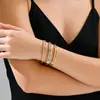 Pulsera Niche Estilo Ins Europea y Americana Acero Titanio Hueca Diamante Pulsera Mujer Acero Inoxidable Números Romanos Pulsera Pulsera