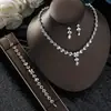 Brincos de Noiva de Alta Qualidade Transfronteiriços Europeus e Americanos, Conjunto de Colar Florido de Nicho de Luxo para Clavícula, Acessórios para Banquete de Vestido de Casamento