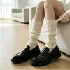 Polainas de Punto Recto con Rayas Verticales, Adelgazantes y Moldeadoras de Piernas, Calcetines de Color Sólido Estilo Japonés, Calcetines Holgados para el Día a Día, Accesorios para Botas de Otoño e Invierno