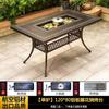 Mesa para Barbacoa al Aire Libre Parrilla de Carbón Parrilla Eléctrica Mesa y Sillas de Aluminio Fundido de Doble Propósito Jardín Patio Aire Libre Hogar Estufa Exterior para Preparar Té