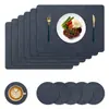 Los manteles individuales de PVC texturizado son impermeables, a prueba de aceite y aislantes del calor, adecuados para mesas de comedor en casa y hoteles, fáciles de limpiar, rectangulares con esquinas redondeadas