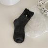 Otoño Nuevo Encaje Lazo Lujo Ligero Calcetines de Mujer Combinan con Todo Cómodos Moda Calcetines Cortos de Algodón con Joyería de Amor