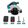 Sierra circular eléctrica modelo transfronterizo estilo Makita Sin escobillas Batería de litio Sierra de mano Carpintería Máquina de corte recargable Hogar de mano