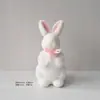 Musgo de terciopelo corto de imitación Conejo de Pascua adornos pequeños para escritorio de sala de estar decoraciones lindas Conejo de Pascua