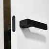Porta de madeira ecológica, fechadura de porta de correr simples minimalista, fechadura mecânica magnética silenciosa para interior, ferragens para fechadura de porta de reforma e construção atacado