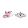 Brincos de Titânio F136 Banhados a Ouro 18K Cruz Grossa Flor Zircônia Studs de Orelha Liga de Titânio G23 Joias para Piercing Studs Cocleares