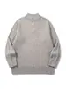 Roupas Vintage Yidao Outono 2026 Novo Suéter de Tricô Pulôver Retro Americano com Nós Trançados e Meio Zíper, Estilo Casual Solto