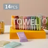 Paquete de Viaje de Toalla Comprimida Toalla Desechable Comprimida para Lavar la Cara Toalla de Limpieza Gruesa Portátil con Forma de Caramelo Toalla Comprimida Cuadrada Pequeña