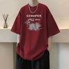Camiseta de Manga Corta de Algodón Puro Americano para Hombre en Verano Nueva Moda Perezosa Holgada Marca Holgada Versátil Casual Camiseta para Hombre